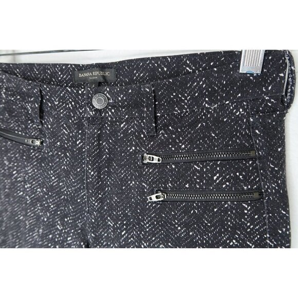 Banana Republic Pants Sloan Fit Slim Ankle Womens Size 4 Black Herringbone - Picture 4 of 12
